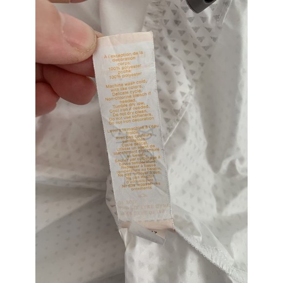 White Lightweight Water Resistant Hooded Packable Jacket XS Cinchable Windbreak - Picture 14 of 14